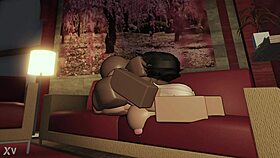 Huge black cock powerfully splits pussy open in apartment. Intense moaning fills the room.