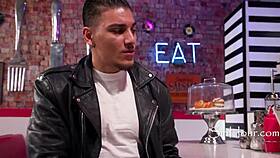 A waitress serves hot cups while caught masturbating retro biker