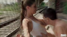 Can Scarlett Alexis resist Mick's sexy body while he washes the car? She goes straight for his dick!