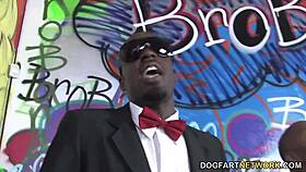 Busty blonde Cindee enjoys interracial gangbang with big black cocks