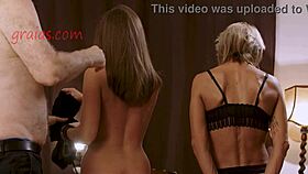 the poor amateur babe suffers while being whipped on her chest in a kinky threesome