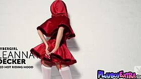 little red riding hood leanna decker strips to show her huge natural boobs