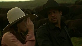 Brooke Ballentyne fucks the ranch hand by the fireside, what a hot outdoor session!