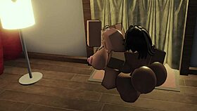 Huge black cock powerfully splits pussy open in apartment. Intense moaning fills the room.