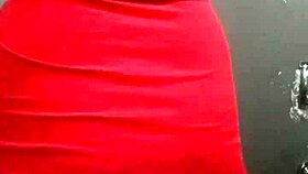 This fat booty tranny struts in a dress, looking sexy and ready