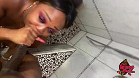 yo, showering with my thick chocolate step sister got wild