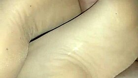 i'm giving a homemade footjob with sheer nylons, ahh