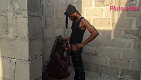 submissive black slave in outdoor bondage domination