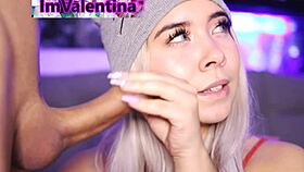 Valentina, the blonde latina, craves daily orgies with cum dripping over her curvy body.