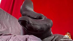 my anthracite nylon feet rubbing close up