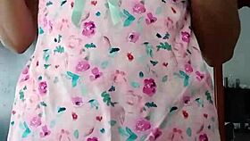 Model in Sexy Pink Pajamas Poses Innocently