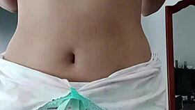 Model in Sexy Pink Pajamas Poses Innocently