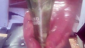 i feel intense pleasure inserting a huge bottle into my ass for solo anal masturbation