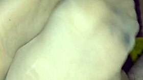 i'm giving a homemade footjob with sheer nylons, ahh