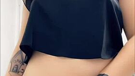 Subtle fun with big clit at work