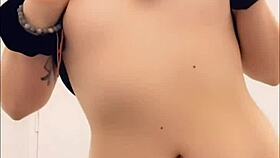 Subtle fun with big clit at work