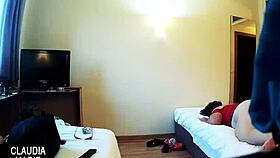 A fat woman and a special boy share an intimate moment together