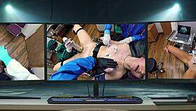 Is Dr. Tampa checking out Blaire Celeste's body during the physical?