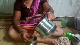 Aunty And Stepbrother Reveal Hairy Pussy In Dorm