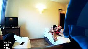 A fat woman and a special boy share an intimate moment together