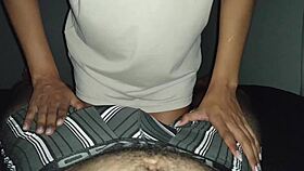 skinny brunette latina gets a monster cock in her tight pussy at home 😍