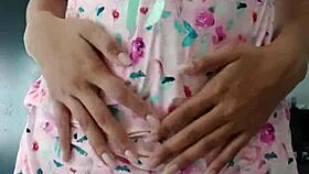 Model in Sexy Pink Pajamas Poses Innocently