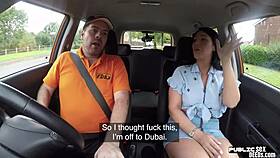 public brit rides driving instructor for facial 😜