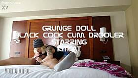 grunge doll drooling cum from black cock starring kitkat