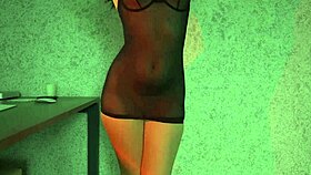 Hottest lingerie try on haul with brunette in stockings