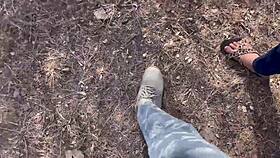 Stepsister Tricked into Wild Forest Massage and Hard Chudai