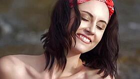 femjoyxxx com sensual babe in slow motion erotica session by the ocean