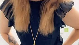 Subtle fun with big clit at work