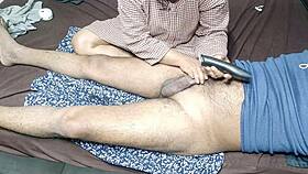 Stepmom trims my cock hair in homemade vid! 😜