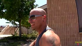 he helps alexa nicole enter the business by fucking her shaved pussy doggystyle and deepthroating on camera.