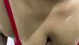 Yo, check this hot Latina brunette in a skirt with no panties! 🔥