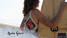 Big Natural Tits Latina Azura Grace Strips with Perfect Ass.