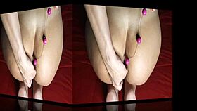 karina and lucas enjoy hot pleasure with anal balls toy.