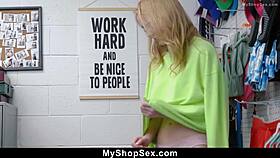 shoplifter teen 18+ gets caught and banged by guard
