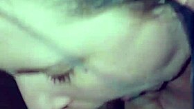 This Nasty Slut Is Giving A Sloppy Blowjob To A Big Black Cock.