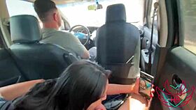 i got sucked by the married woman while her husband drove the car.