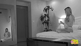 One lesbian friend uses a sex toy while licking the other's pink pussy