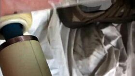 he cums after vibrator on his soft cock