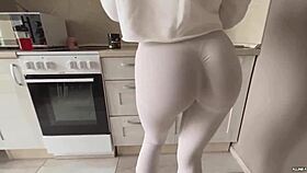 Cute 18yo Blonde Slut Fucked Hard in Kitchen with Cum on Face