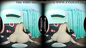 Solo Brunette Alexandra Roz Masturbates Wildly in VR