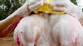 Busty blonde intensely plays pussy bounces tremendous ass