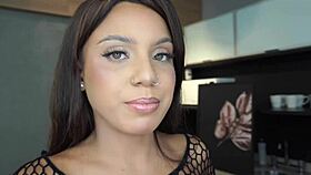 Brazilian cutie Bianca Dantas takes on two BBCs in wild toilet action. Then all four go for huge gapes!