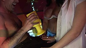 diana gold and kristi klenot get fucked on a stripper stage with anal and handjob