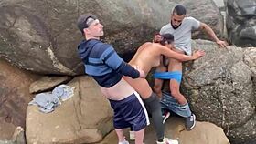 i'm fucking two guys on the beach.