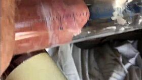 he cums after vibrator on his soft cock