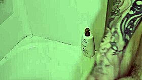 Suggestive Naked Amateur Rubs Monster Cock In And Out Of Shower With Small Waist